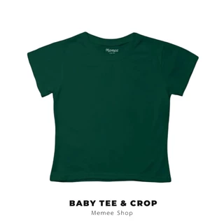 Memee ~ เสื้อยืดผ้าคอตตอน Baby Tee (สีพื้นไม่มีลาย)เสื้อผู้หญิง