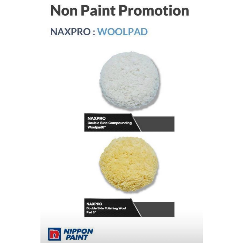 ผ้าเช็ดรถ ขนแกะ NAXPRO สีขาวขนาด 8 นิ้ว แบบสองหน้า แถมข้อต่ออะแดปเตอร์