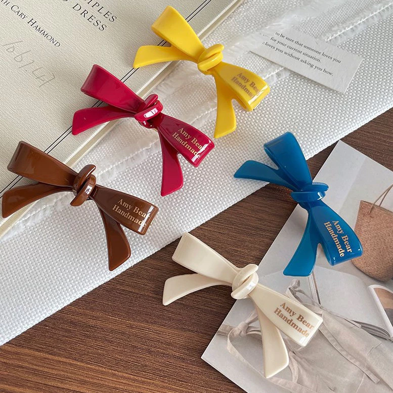 Elegant Bow กิ๊บติดผมโบว์ แบบปากเป็ด ขนาด 6.5cm กิ๊บหนีบผม กิ๊บผม แฟชั่นเกาหลี