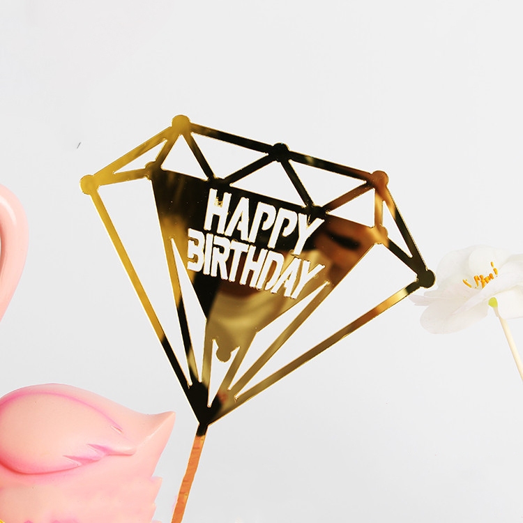 ป้ายปักเค้กฉลองวันเกิด ป้ายปักเค้กสุขสันต์วันเกิด HBD มีให้เลือก 4 ลาย