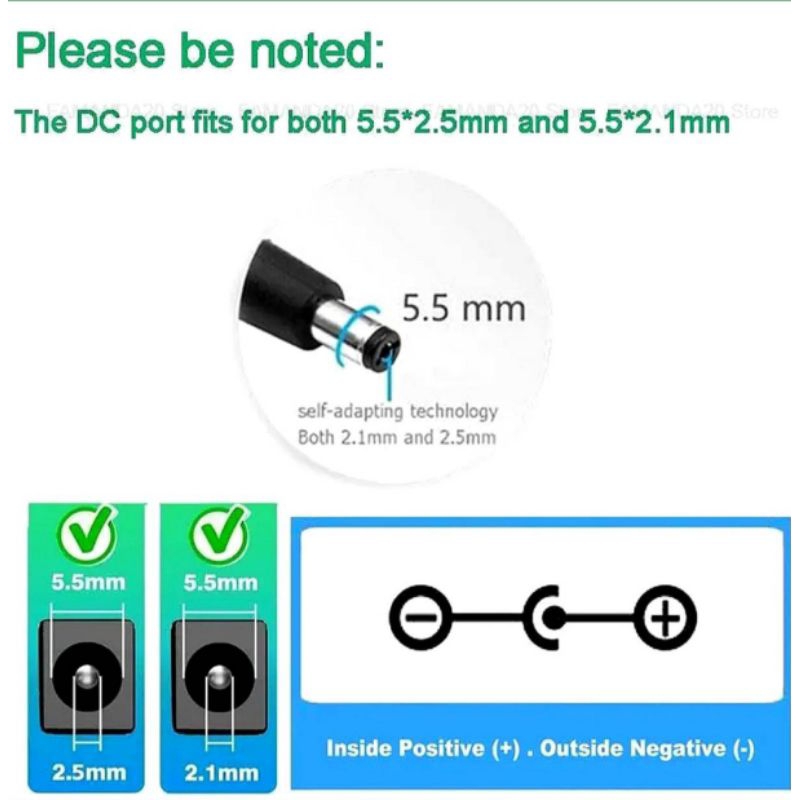 หัวแปลงปลั๊กเชื่อม adapter DC ขนาด 5.5 * 2.1แปลงเป็นขนาดต่างๆ 8 ไซส์