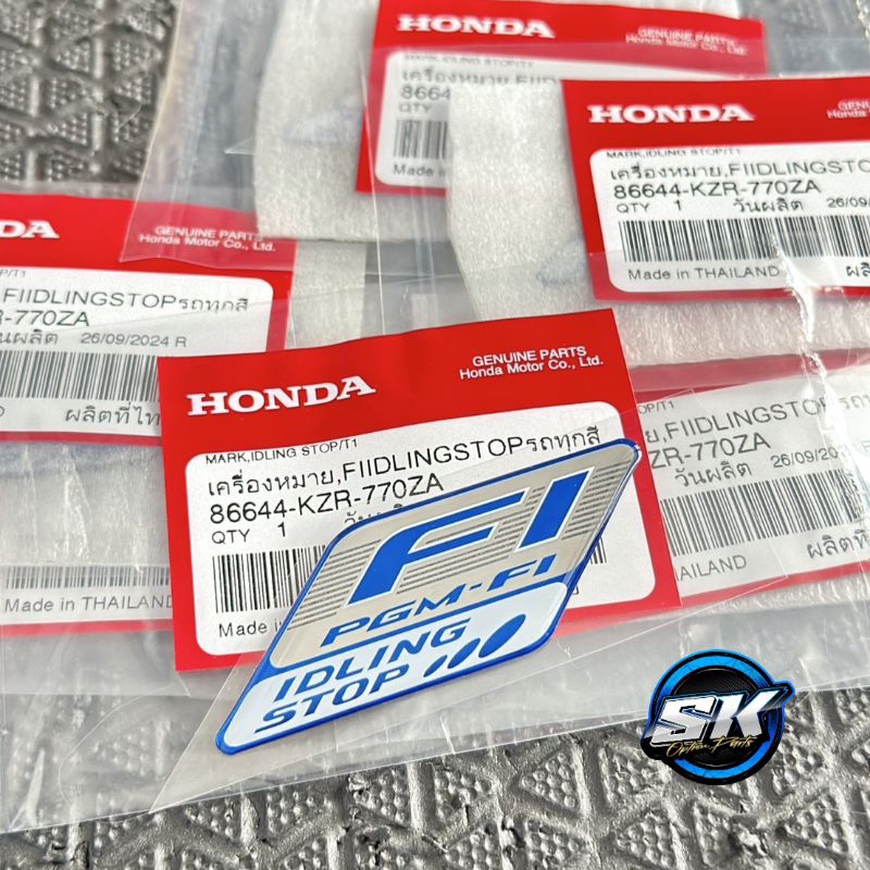 สติกเกอร์ เครื่องหมาย Fi IDLING Stop เรชิน3D สำหรับPCX,SCOOPY,CLICK,SUMER-X รับประกันสินค้า แท้เบิกศูนย์100% พร้อมส่ง