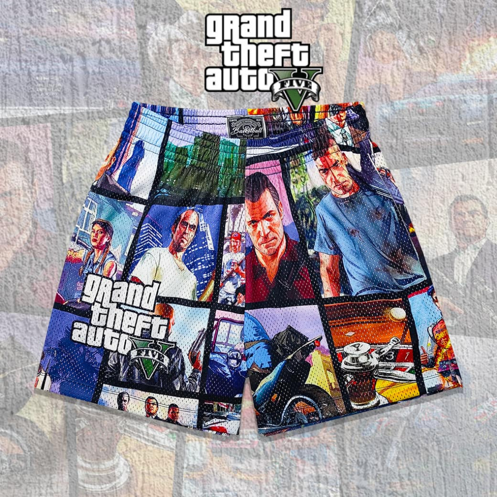กางเกงบาส กางเกงขาสั้น Grand Theft Auto V มีไซซ์ใหญ่