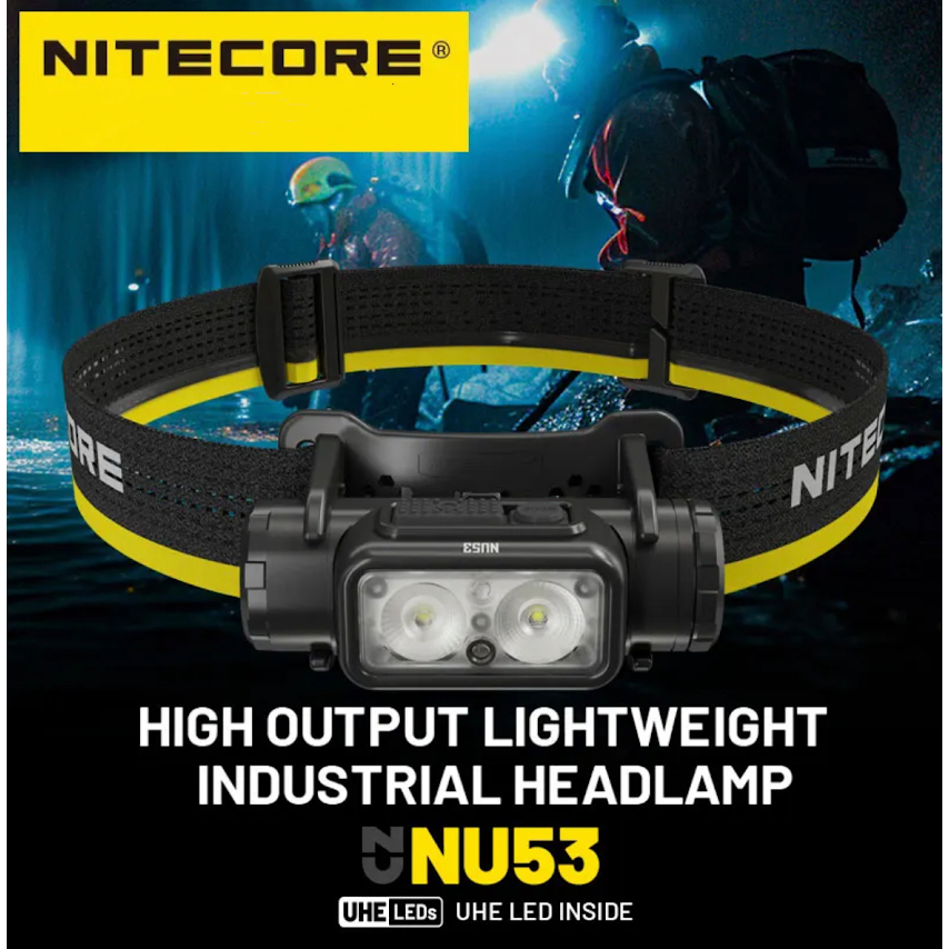 Nitecore NU53 แบตเตอรี่ Li-ion ขนาด6,000มิลลิแอมป์ต่อชั่วโมงในตัว8 x nitelab UHE ไฟ LED 1,800ลูเมน175เมตรงานกลางแจ้ง