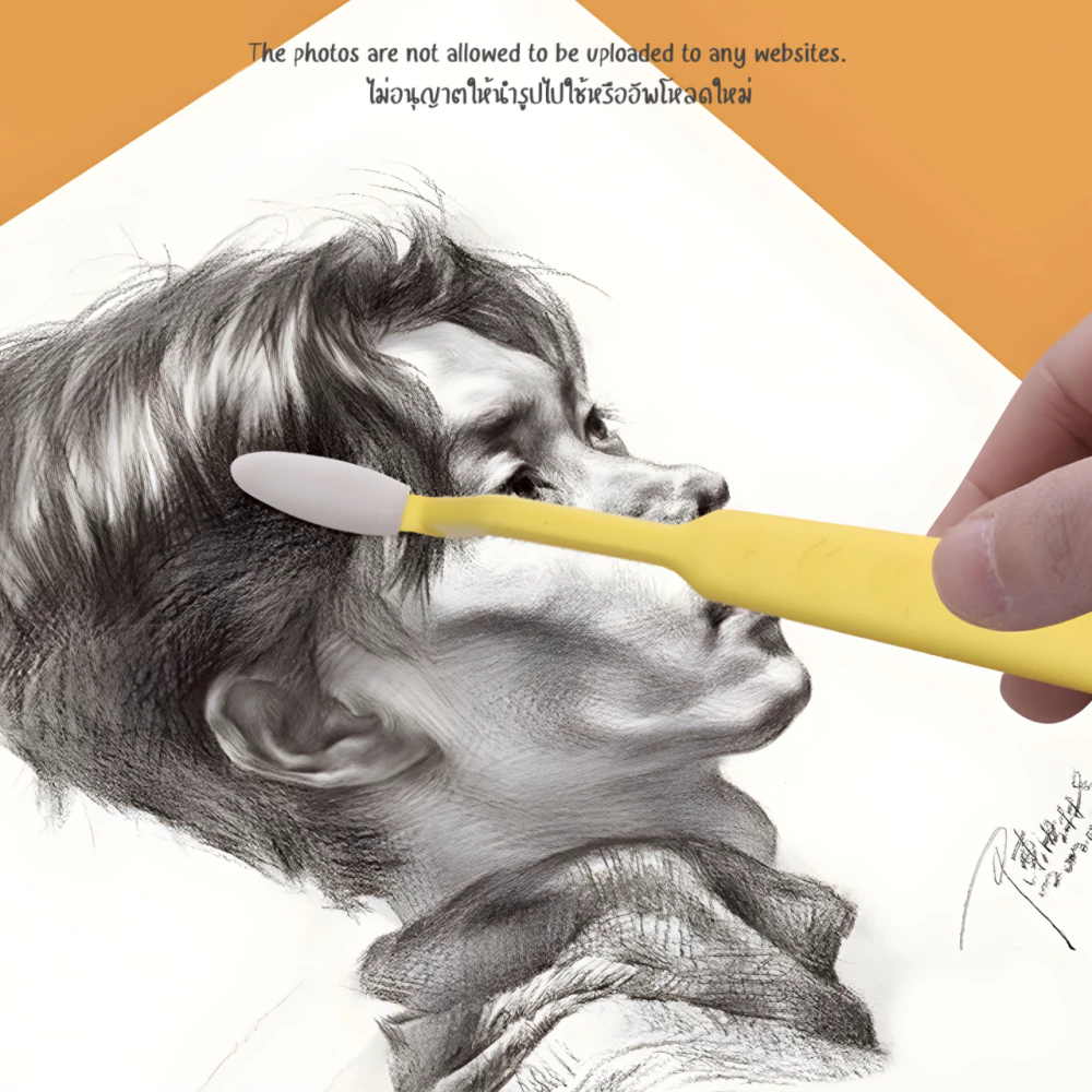 MLSike แปรงหัวฟองน้ำ 3082 ยางลบ แท่งเกลี่ยดินสอดรออิ้ง Sketch Pencil Eraser 1ชุดมี 2 ชิ้น