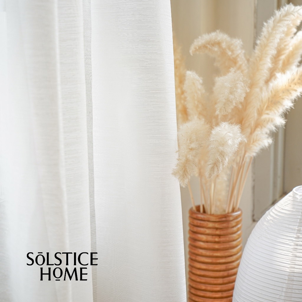 แนะนำ ผ้าม่าน ผ้าม่านโปร่ง แบบซ่อนหู Solstice Home ผ้าม่านหน้าต่าง มินิมอล พร้อมสายรวบ  สั่งตัดตามขนาด ราคาพิเศษ มีเก็บเงินปลายทาง