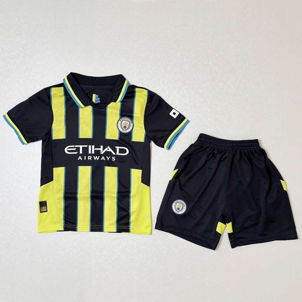 ชุดกีฬาเด็ก ทีมMancity 2024/2025ได้ทั้งชุด (เสื้อ+กางเกง) งานคุณภาพเกรด AAA