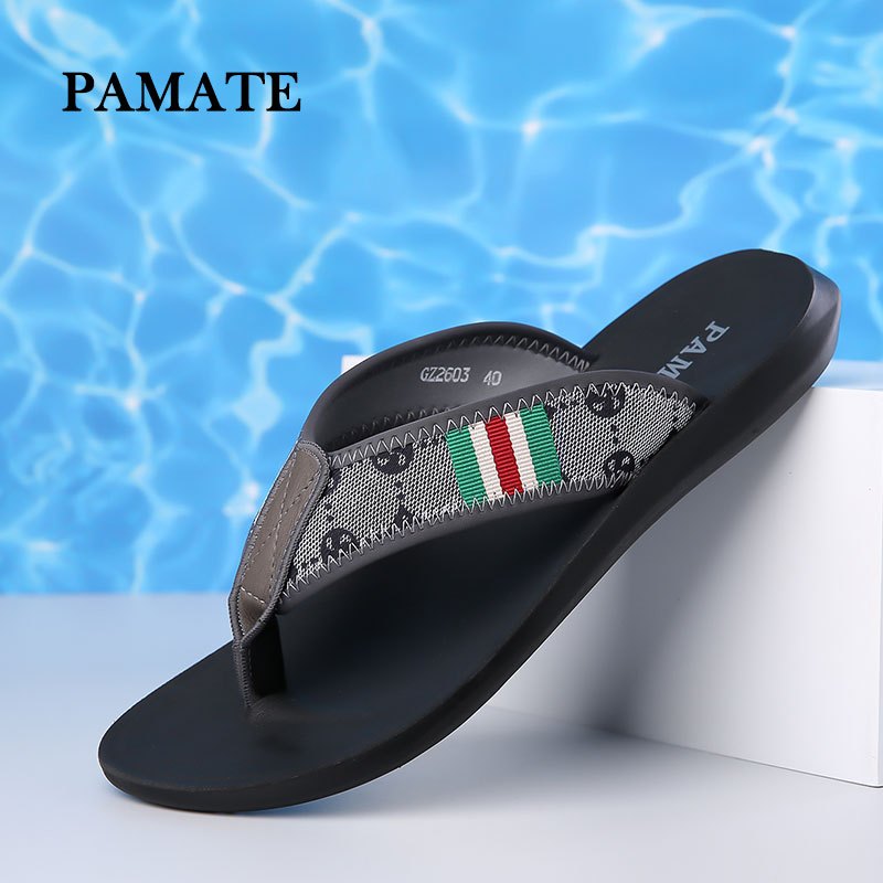 【PAMATE】รองเท้าแตะสำหรับผู้ชาย สไตล์ผ่อนคลาด ทนทาน กันลื่น รองเท้าแตะสำหรับชายหาด。
