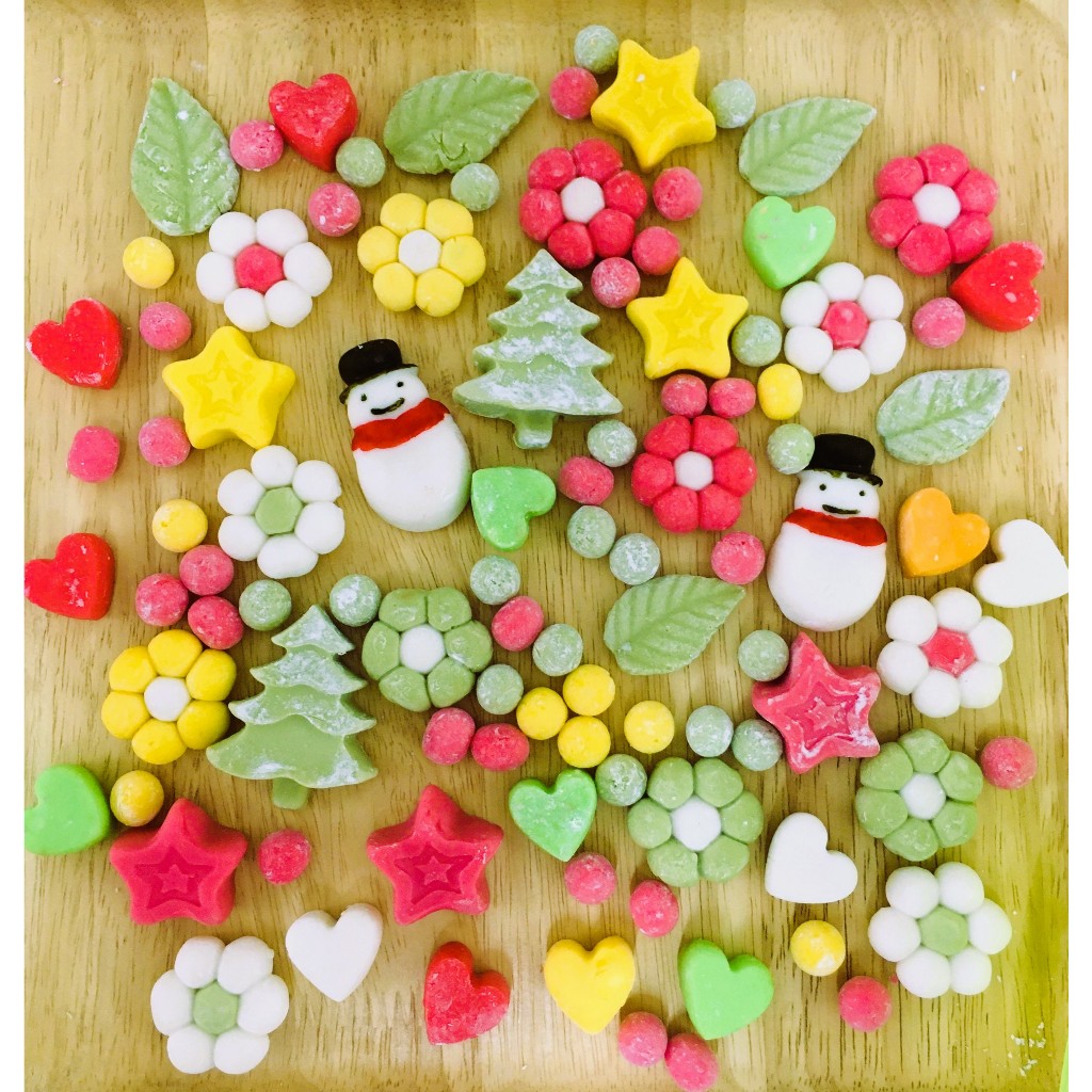 เม็ดบัวลอยแฟนซี คริสต์มาส Home made100%ต้นตำรับสูตรคุณยายBy jasmine300กรัม