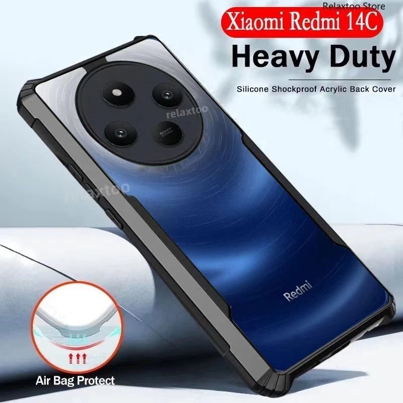 HHL ตรงรุ่น เคสหลังใส ขอบสี สำหรับ Xiaomi Redmi 15C 14C / Poco C75 C85 / Spark 30C เคสใสกันกระแทก เสี่ยวมี่14C โปโกC75