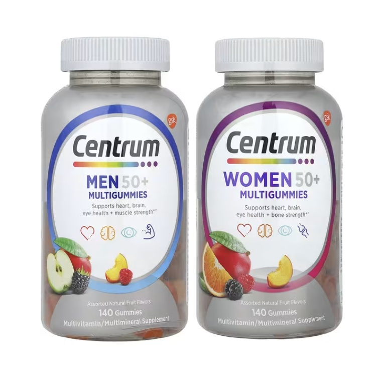 Centrum Men 50+, Women 50+ Multigummies 140 กัมมี่ วิตามิน รสผลไม้ แบบกัมมี่