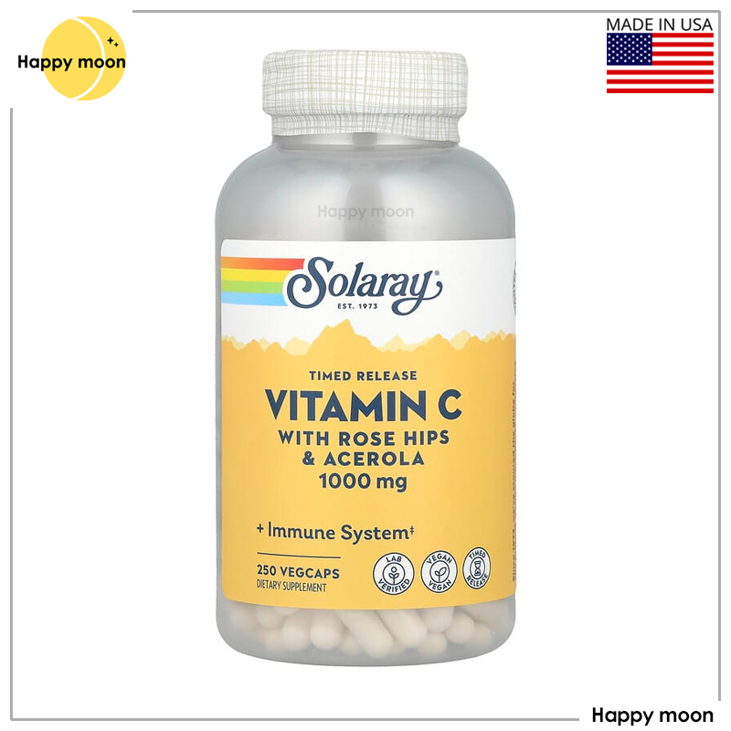 Solaray, Timed Release Vitamin C with Rose Hips & Acerola, 1,000 mg, 250 VegCaps