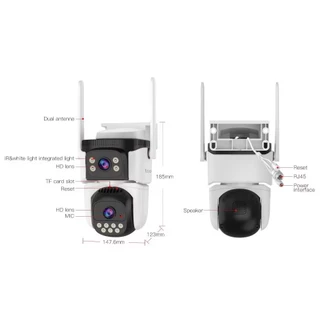 VSTARCAM CG621DR 4G SIM / CS621DR WiFi กล้องวงจรปิดไร้สาย ความละเอียด 4MP (1080p)+(2 เลนส์กล้อง) ภาพสี Ai + ตรวจจับคน