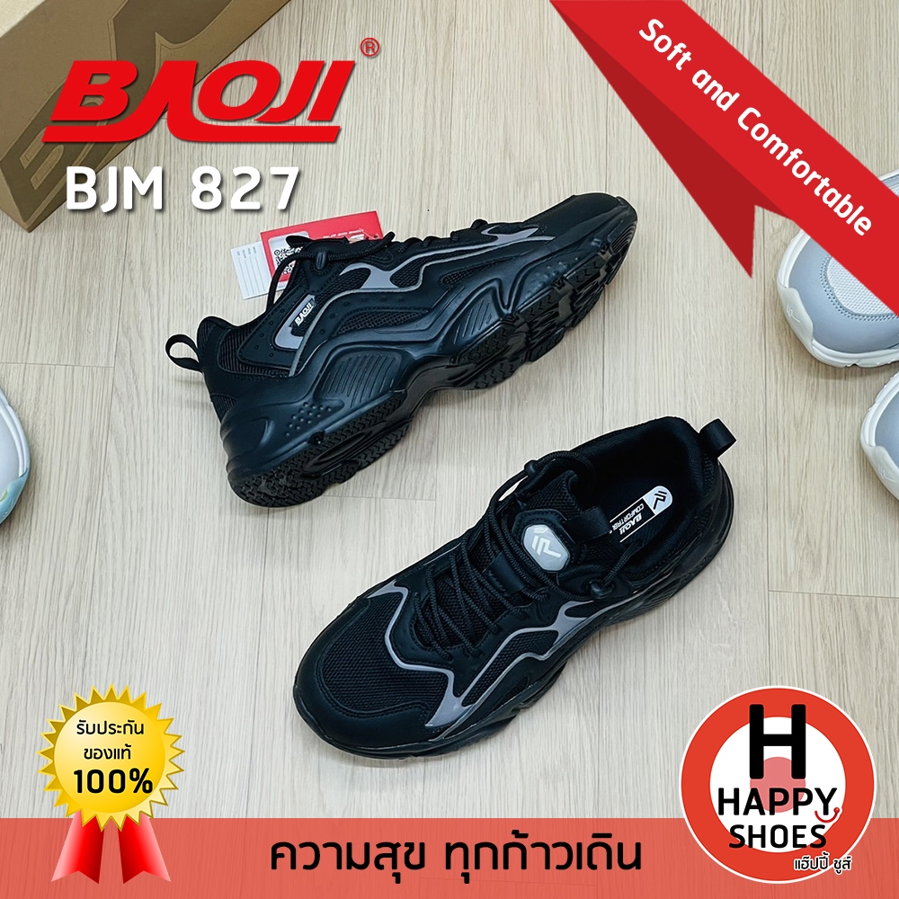 [🥇บาโอจิแท้100%🔢ไซส์41-45🆓ฟรี...ถุงเท้า 1 คู่] BAOJI รองเท้าผ้าใบชาย รองเท้ากีฬา comfortable รุ่น BJM827 นุ่มสบายเท้า