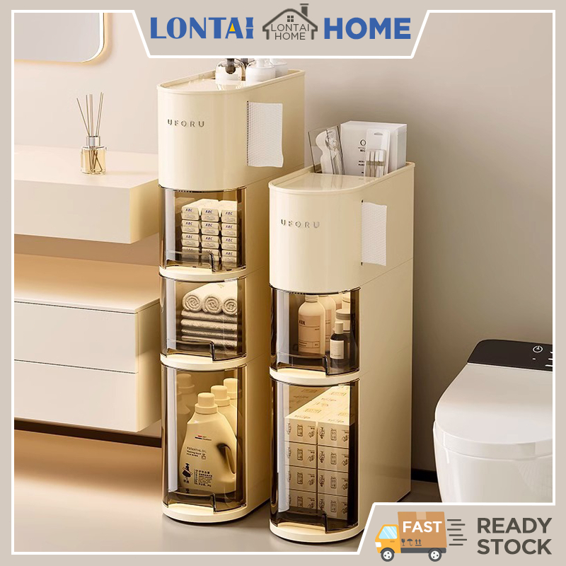 Lontai ตู้เก็บของประหยัดพื้นที่ มัลติฟังก์ชั่น ทนทาน กล่องพลาสติกสำหรับบ้านและสำนักงาน