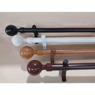 ราวผ้าม่าน ราวเหล็กหุ้มสติ๊กเกอร์ ขนาด 26 mm.รางอุปกรณ์ครบชุดแถมตะขอ น็อต ติดตั้งได้เลย