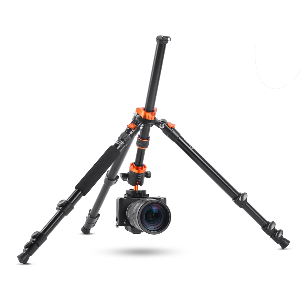 K&F CONCEPT ขาตั้งกล้อง K series K254A3+BH-28L พับได้ ขาเดียว ถอดได้ ล็อคหัวเข็มขัดจานแบบใหม่