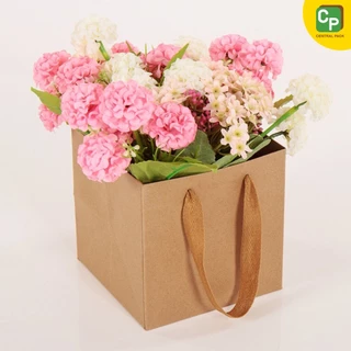 ถุงคราฟท์ก้นใหญ่ (จำหน่ายเป็นใบ , มี 6 ขนาด) ถุงกระดาษใส่สินค้า ถุงใส่ของขวัญ ช่อดอกไม้
