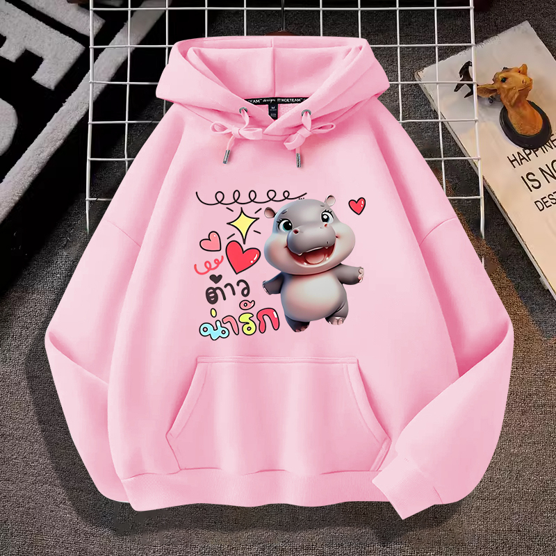 L973 （พร้อมส่งจากไทย）เสื้อฮู้ดแขนยาว สำหรับชายและหญิง.ลายLABUBUแฟชั่นน่ารัก