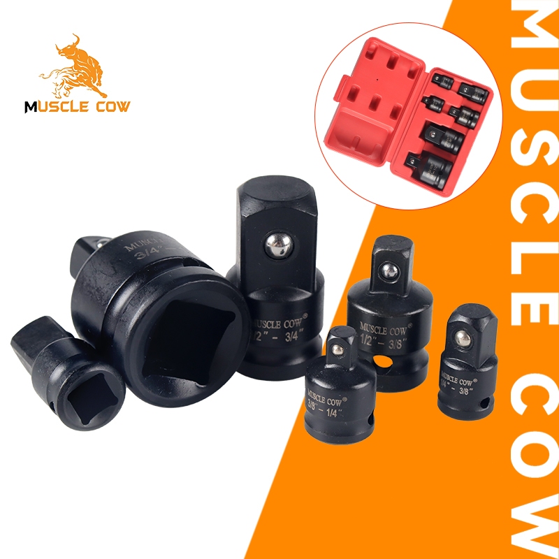 MUSCLE COW ข้อต่อบล็อค 6 ตัวชุด อะแดปเตอร์ไดรฟ์อิมแพ็ค ปรับขนาดลูกบล็อค แปลงขนาดไดรเวอร