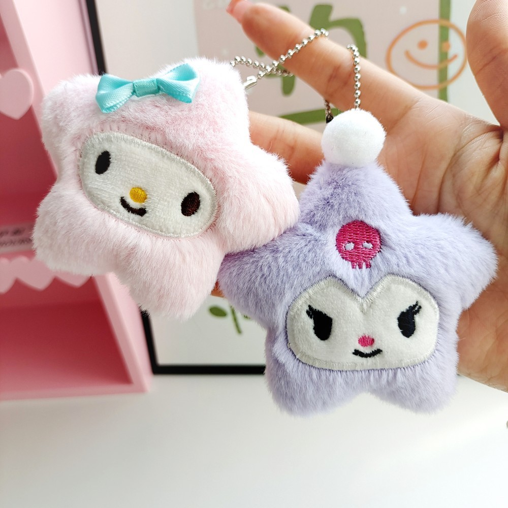Sanrio จี ้ การ ์ ตูน Hello Kitty Kuromi Melody ตุ ๊ กตานุ ่ มตุ ๊ กตาพวงกุญแจรถพวงกุญแจกระเป ๋ าเป ้ สะพายหล – โปรปัง
