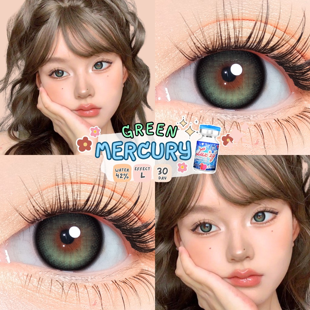 คอนแทคเลนส์ ขนาดกลาง Green/ Blue Mercury (Luxzylens)