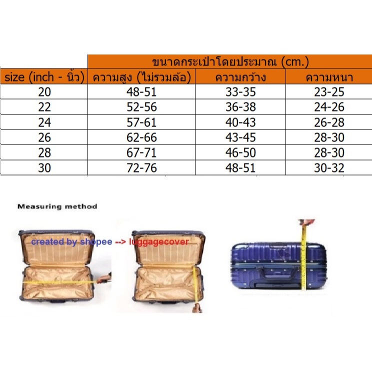 ULTRA หนาพิเศษ/ขอบใส @พลาสติกใส PVC คลุมกระเป๋าเดินทาง - PVC Luggage Cover