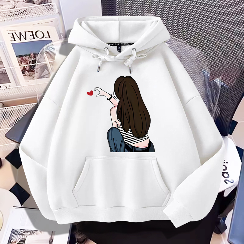 L993เสื้อฮู้ดแขนยาวใส่ได้ทั้งชายและหญิง ผ้าโพลีเอสเตอร์ใส่สบาย เสื้อแฟชั่นลายน่ารัก