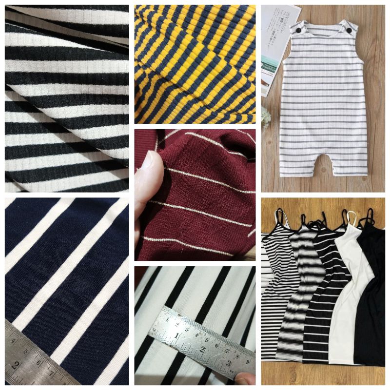 ผ้ากิโล ผ้ายืด ร่องริ้ว, วาฟเฟิ้ลริ้ว หนา 210-260 แกรม เนื้อนิ่ม ยืดเยอะ ขายเป็นกิโล - รูปที่ 3