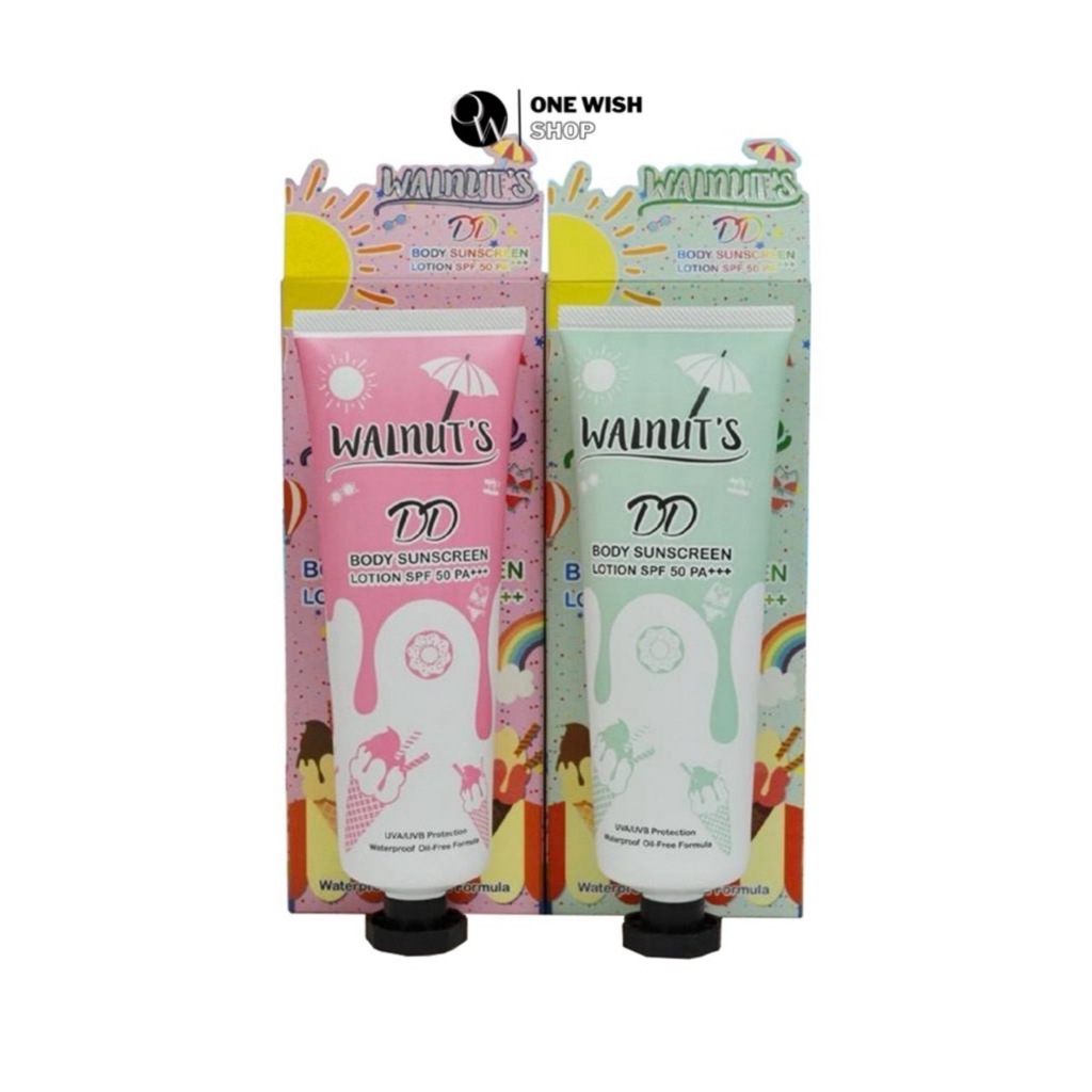(135g.) วอลนัท ดีดี บอดี้ ซันสกรีน โลชั่น Walnut's DD Body Sunscreen Lotion SPF50 PA+++
