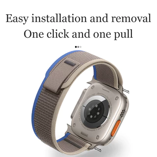 สายห่วงไนลอนป่าเหมาะสำหรับiWatch S11/10 42/46mm 9 8 7 6 5 SE 4 3 2 1 Ultra49mm กีฬาสายรัดระบายอากาศ 38mm40mm41mm44mm45mm