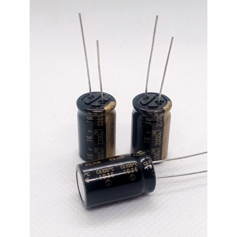 (แพ็ค3ตัว) คาปาซิเตอร์ 2200uF 16V. 105c°ขนาด13×21mm. Capasitor 2200uF 16V. พร้อมส่ง
