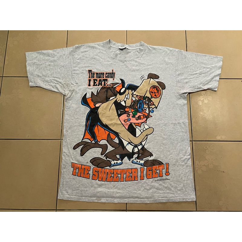 Vintage 1995 Looney Tunes Taz Candy Halloween T Shirt