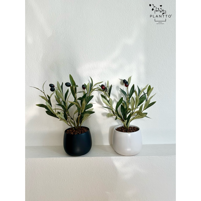 ต้นไม้ปลอม Little Olive กระถางเซรามิค 12 cm สูงรวม 33 cm