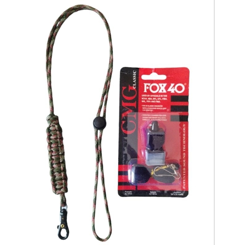 สายคล้องนกหวีด พรางป่าไม้แดงพร้อมนกหวีดFox40