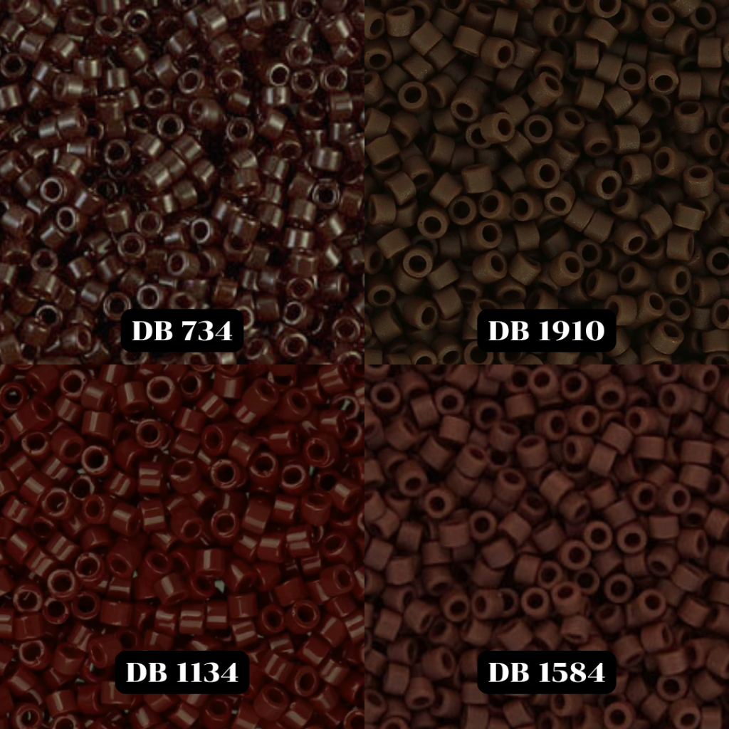 Delica 11/0 สีน้ำตาล เม็ดบีด ลูกปัดแก้ว ทรงกระบอก Miyuki Beads