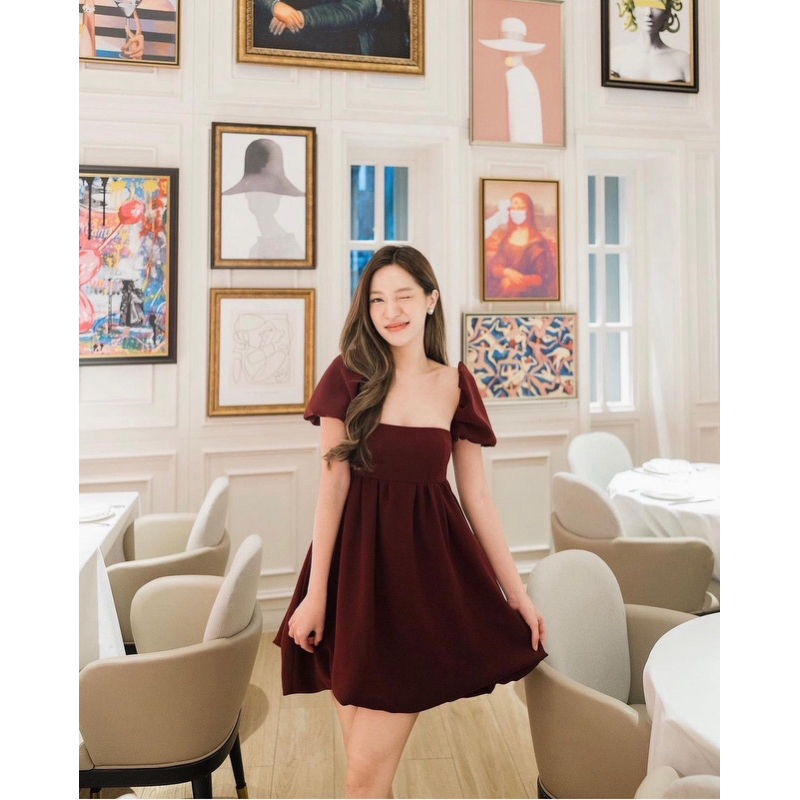 ส่งต่อ CHERIE Dress , size xs สี Maroon (calico_official)