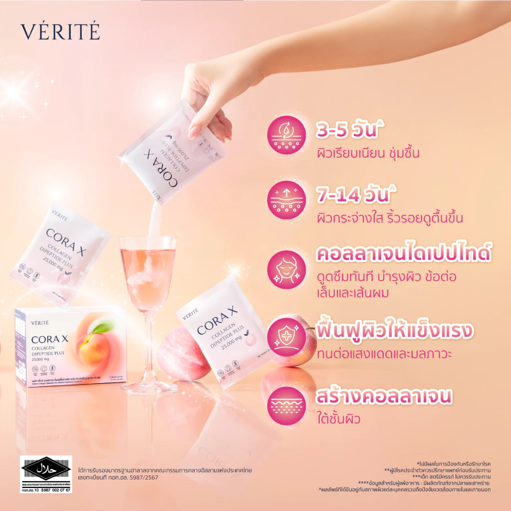 Verite Cora X Collagen Dipeptide Plus อาหารเสริม ดูแลผิว thumbnail 6