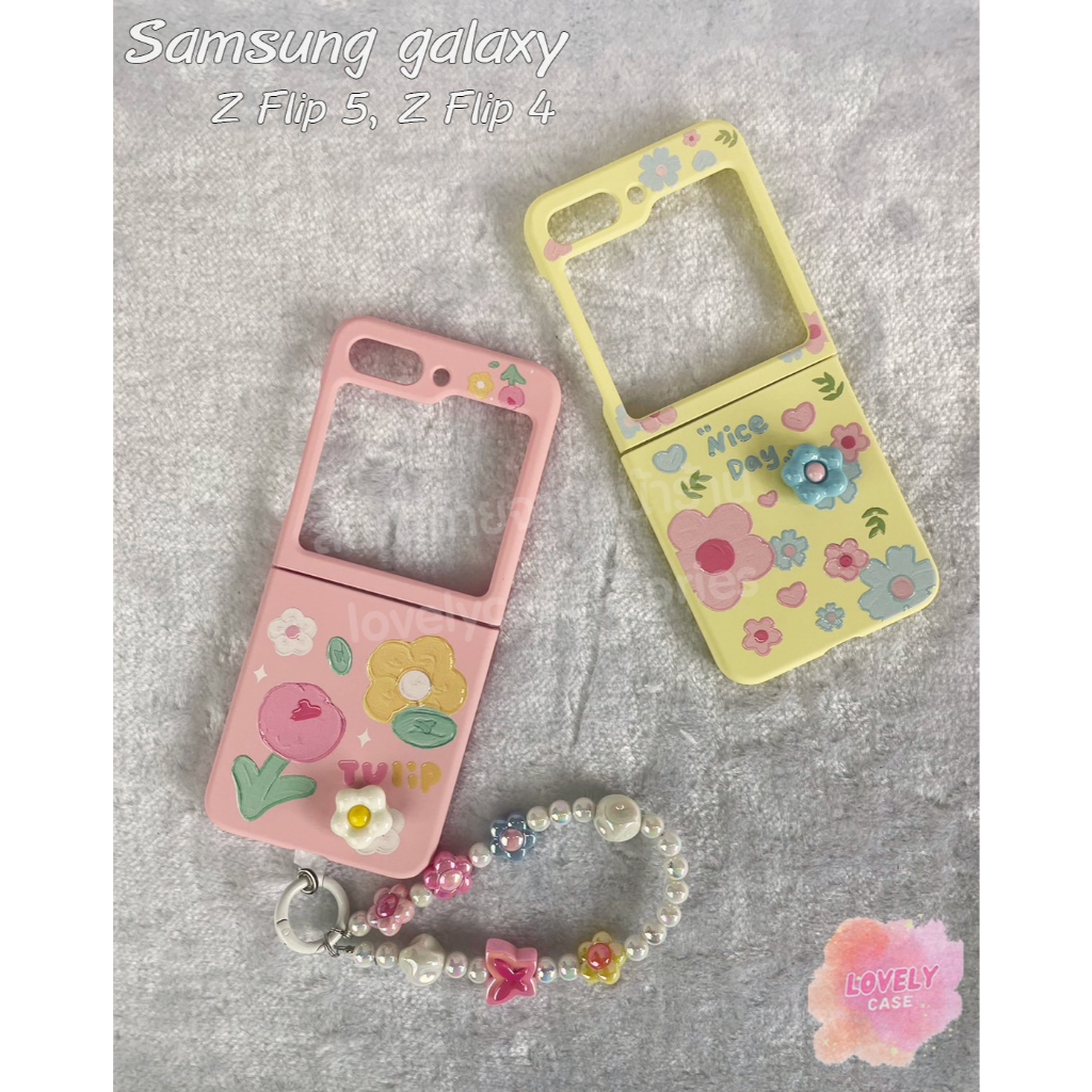 พร้อมส่งจากไทย ! เคสฟลิปลายดอกไม้พาสเทลแสนน่ารัก พร้อมสายคล้องมือ (2009) for Samsung Galaxy Z Flip7 Flip6 Flip5 Flip4/3 ราคา ถูกที่สุด ดีลบีเคเค แกลเลอรีภาพที่ 5