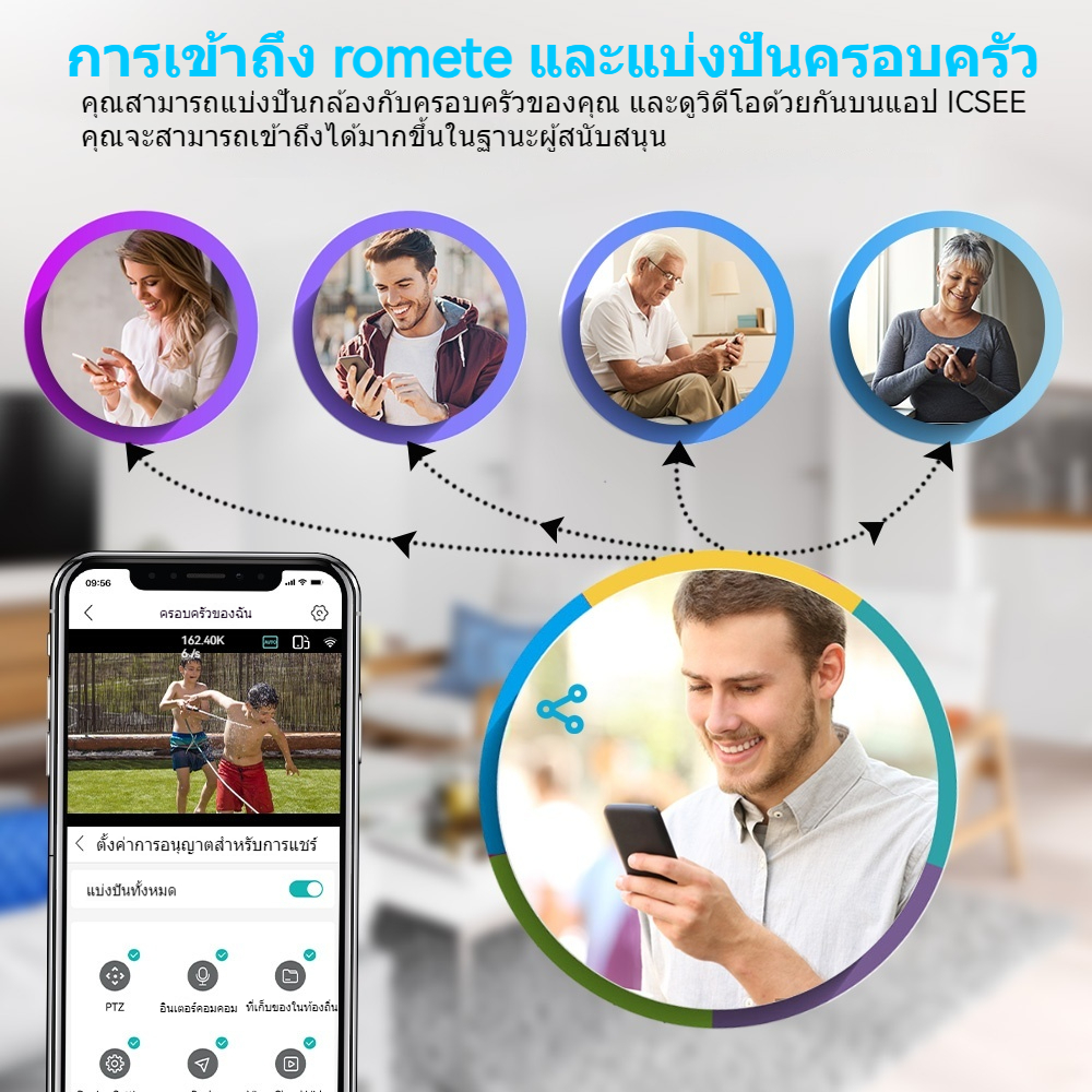 ICSEE 12MP 3 เลนส์ 6K  ซูมกลางแจ้งกล้องวงจรปิดกันน้ำไร้สาย WIFI กล้องสมาร์ท 355 สัญญาณเตือนการเฝ้าระวัง PTZ ควบคุมกล