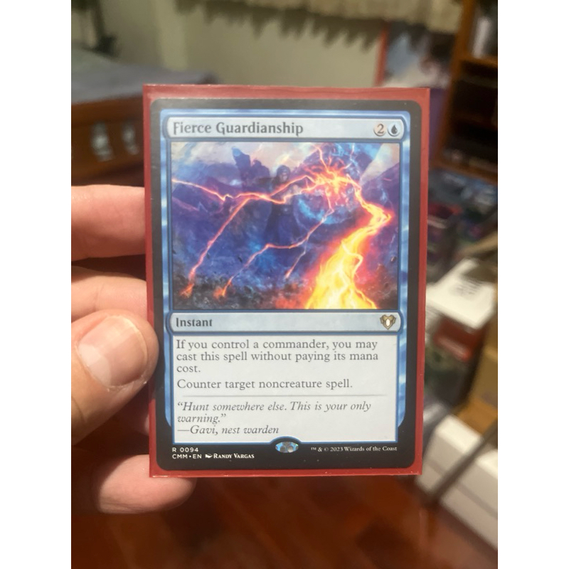การ์ด MTG Fierce Guardianship Blue EDH Commander Magic the gathering สภาพ Nm