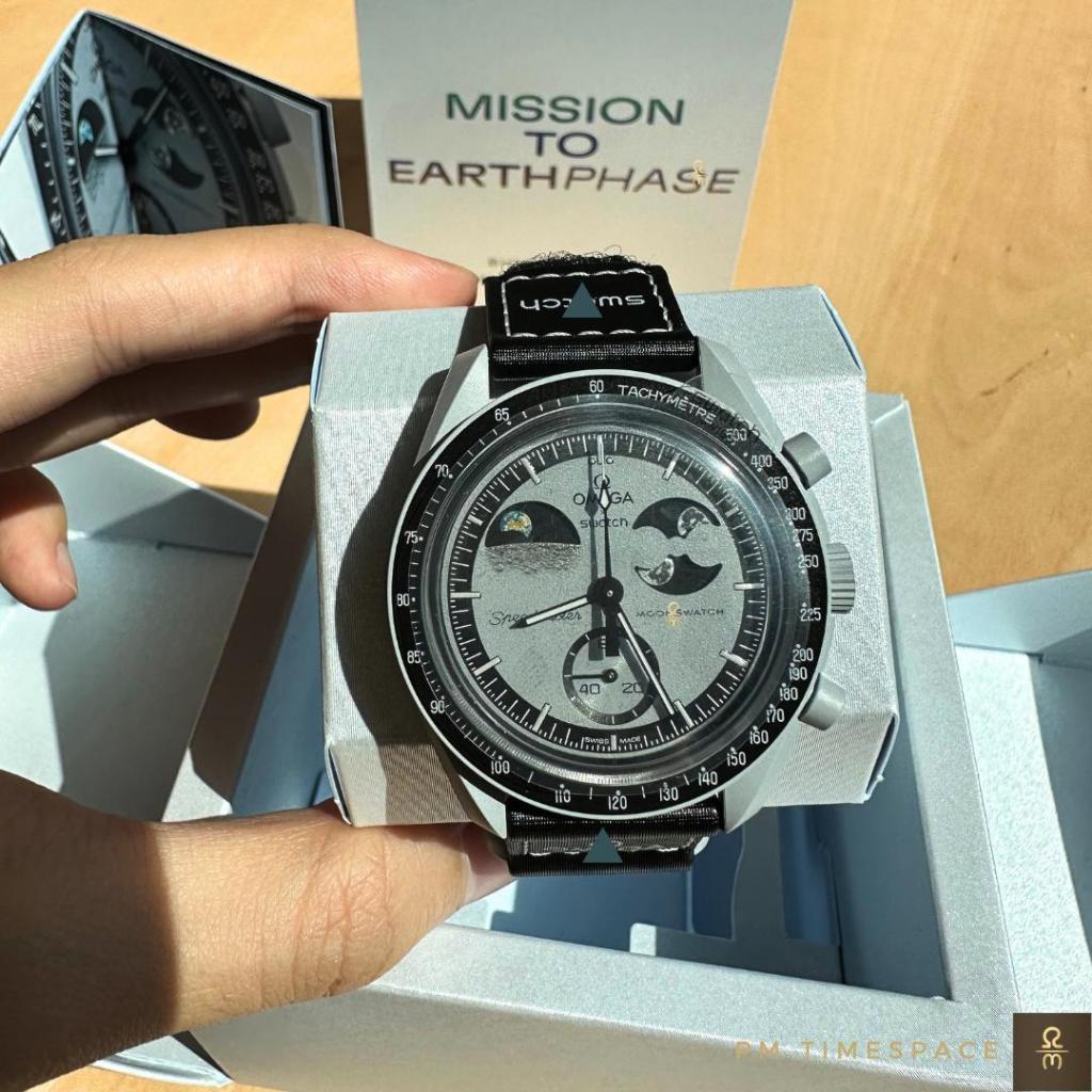 นาฬิกา Omega x swatch รุ่น Mission to Earthphase ของแท้ 100% แถมฟรีฟิล์มกันรอยหน้าปัดนาฬิกา