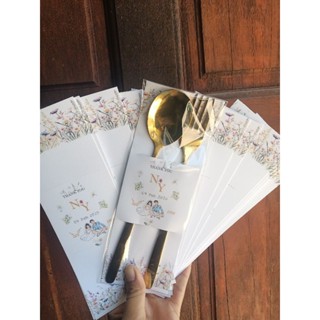 แผ่นรองช้อน ของชำร่วย แถมพร้อมซองขนาด  3*9 นิ้ว