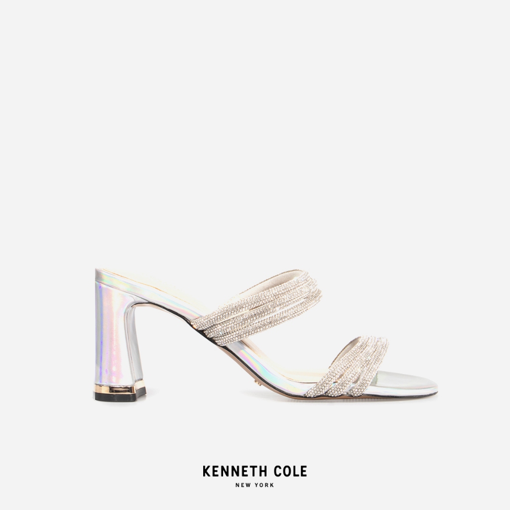 KENNETH COLE รองเท้าส้นสูงผู้หญิงรุ่น AMELIA FLARE JEWEL SILVER สีเงิน ( HEL - KF91083RS-040 )