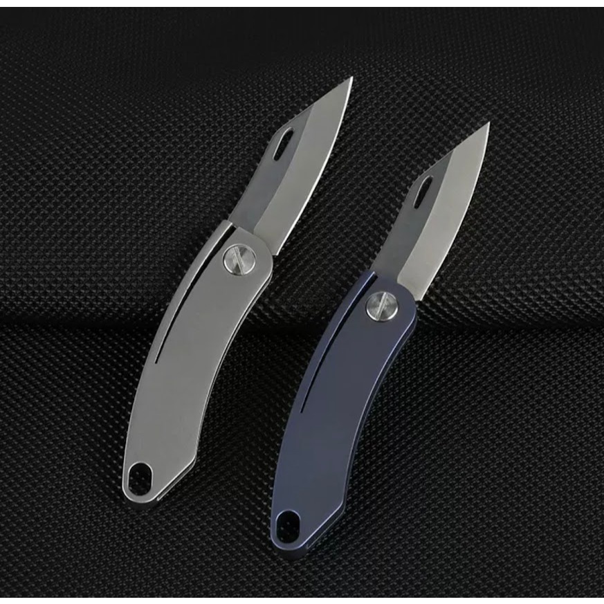 Titanium Alloy EDC มีด Camping อุปกรณ์ Unboxing Mini มีดพวงกุญแจแขวนกลางแจ้งหลายเครื่องมือมีด