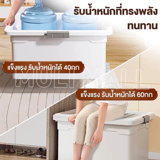 MULI [100 ลิตร สีเทา ] กล่องพลาสติก ลังพลาสติก กล่องสีเทากล่องล้อ แข็งแรงที่สุด PP 25L 60L 100L 210L 420L