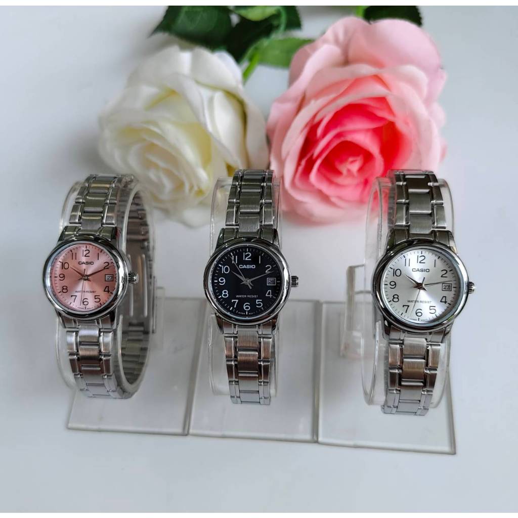 นาฬิกา Casioแท้ รุ่น LTP-V002D นาฬิกาผู้หญิงสายแสตนเลส - ของแท้ 100% รับประกัน CMG 1 ปีเต็ม