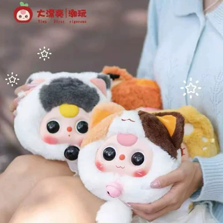 (พร้อมส่ง)📌ใช้โค้ดลดได้ แบบสุ่ม-เลือกตัว Baby three lucky cat แมวนำโชค มีซิปเป็นกระเป๋าใส่ของได้