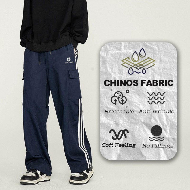 ใหม่ กางเกงวอร์มขากว้าง กางเกงลำลองผู้ชาย ผ้าฝ้าย กางเกงสะดอ มีเชือกผูกเอว ผ้าใส่สบาย ใส่สบาย ผ้าดีรับประกันคุณภาพ - รูปที่ 3