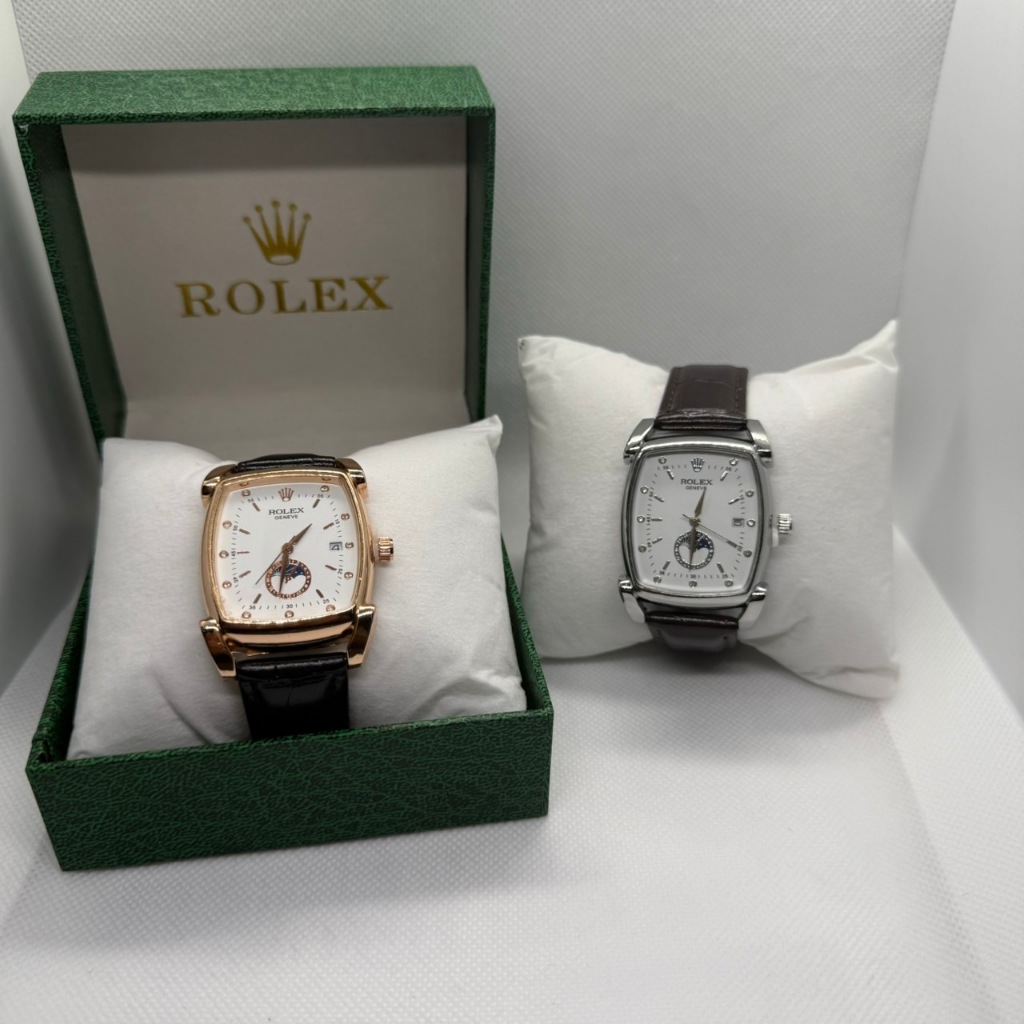 พร้อมส่งในไทย นาฬิกาข้อมือ ใส่ได้ทั้งผู้หญิงและผู้ชาย Rolex เป็นสายแบบหนัง ได้พร้อมกล่อง